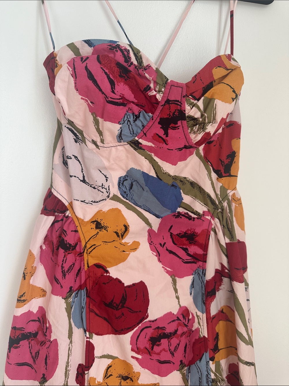 NWT Free People Cherish Midi Dress-Spring Combo Pink - Picture 4 of 7